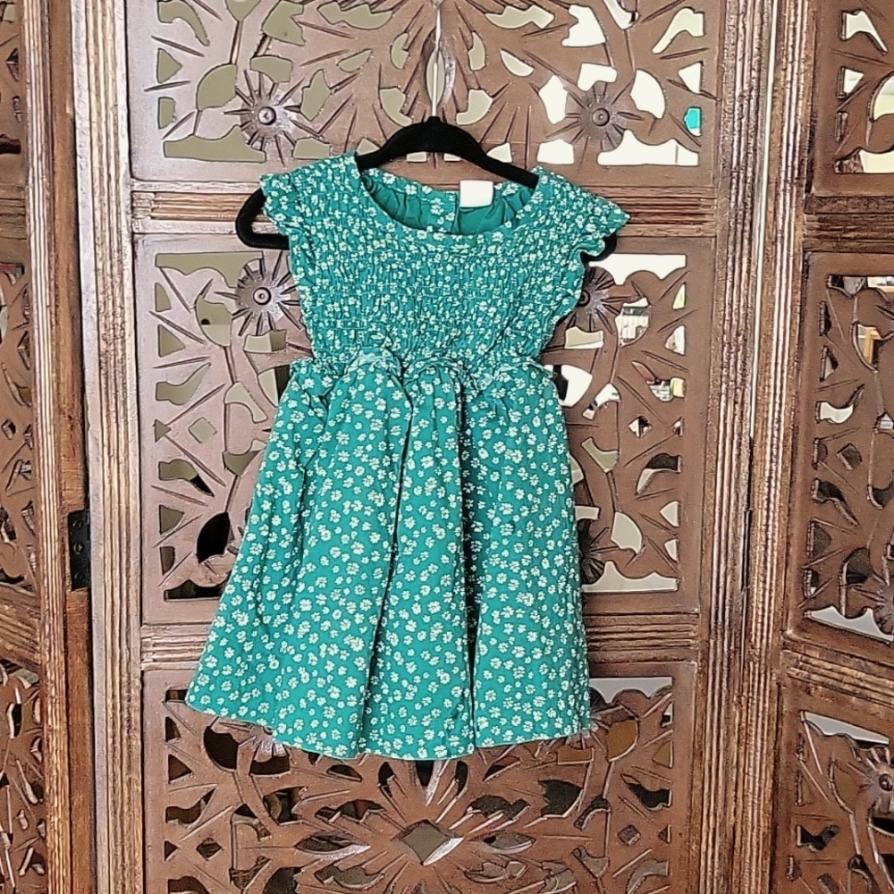 GAP 18-24 month Green Smocked Dress
